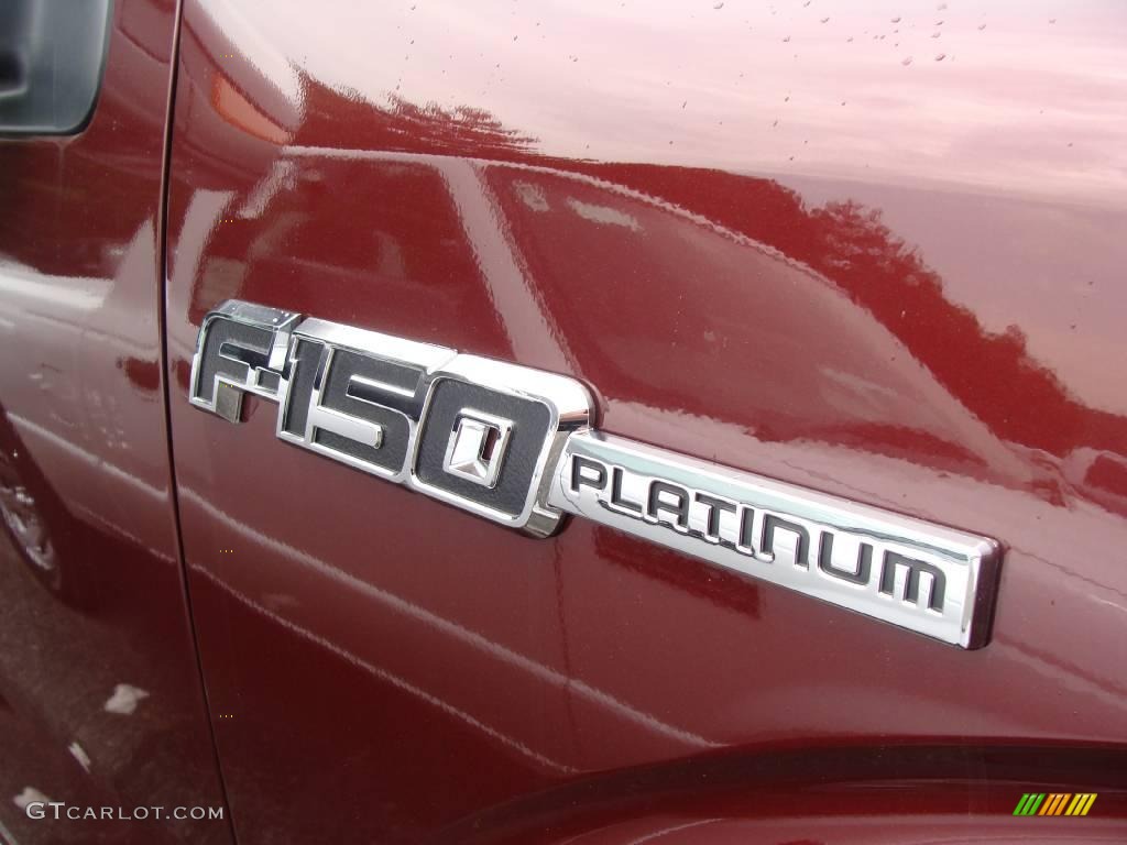 2009 F150 Platinum SuperCrew 4x4 - Royal Red Metallic / Medium Stone Leather/Sienna Brown photo #5