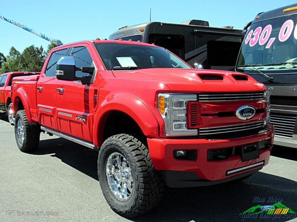 2018 F250 Super Duty Tuscany FTX Crew Cab 4x4 - Race Red / Black photo #7
