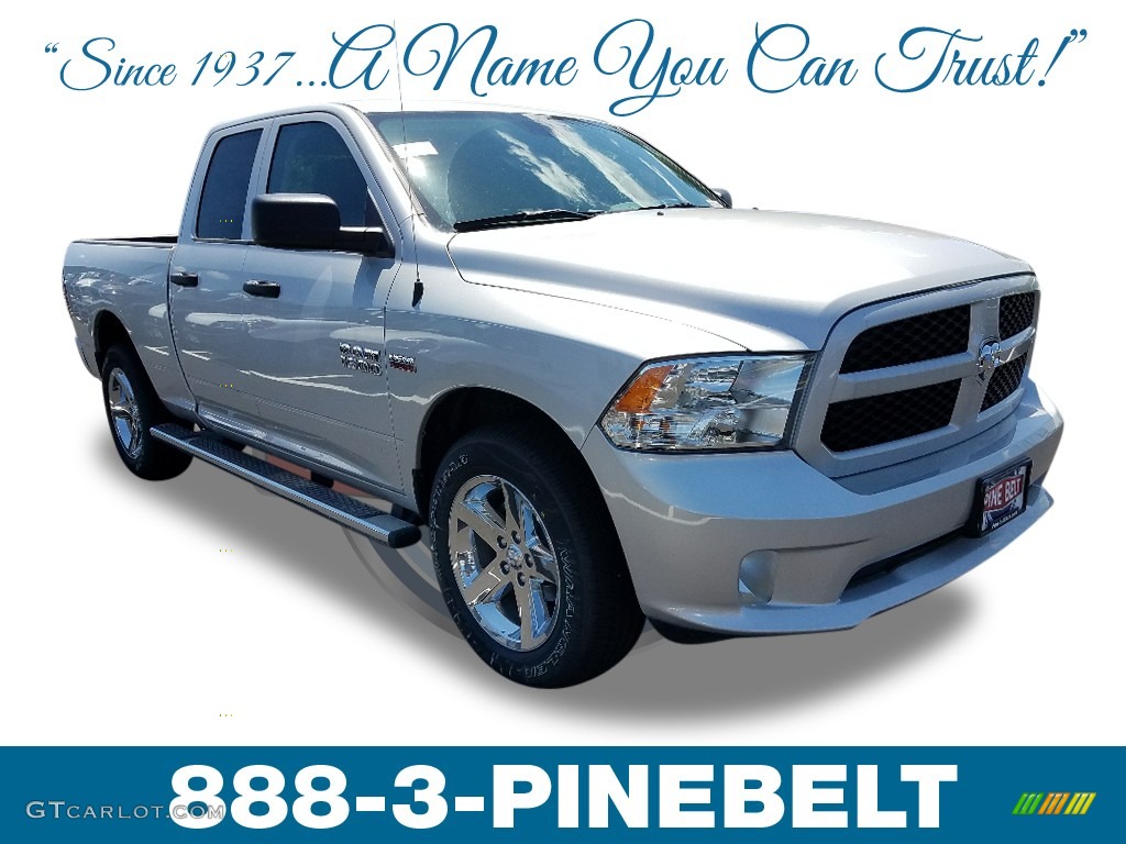 2018 1500 Express Quad Cab 4x4 - Bright Silver Metallic / Black/Diesel Gray photo #1