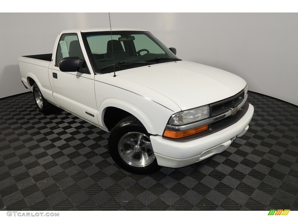 2001 S10 LS Regular Cab - Summit White / Graphite photo #3