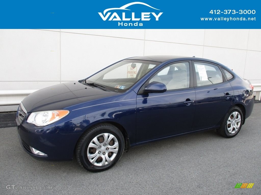 2009 Elantra GLS Sedan - Regatta Blue / Beige photo #1