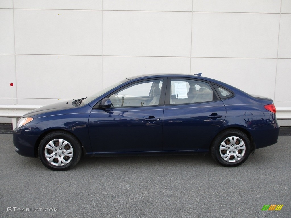 2009 Elantra GLS Sedan - Regatta Blue / Beige photo #2