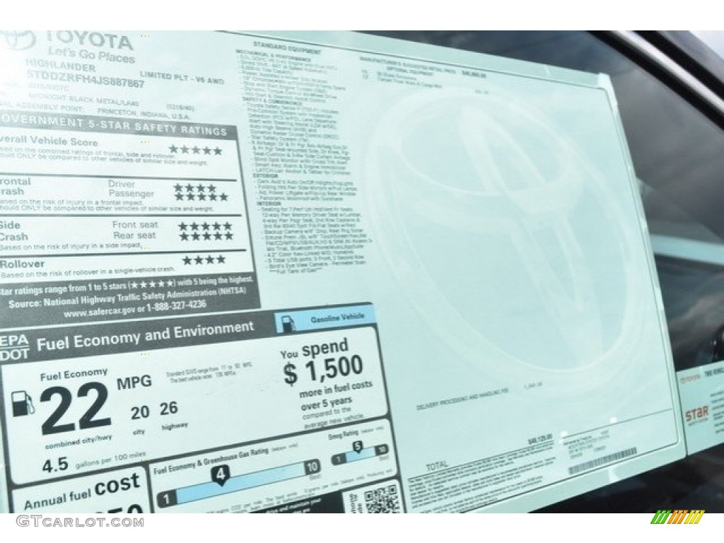 2018 Highlander Limited AWD - Midnight Black Metallic / Saddle Tan photo #39