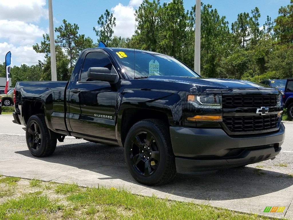 2018 Silverado 1500 WT Regular Cab - Black / Dark Ash/Jet Black photo #7