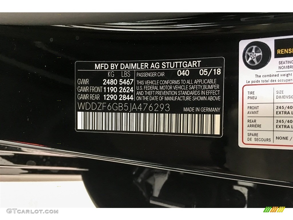 2018 Mercedes-Benz E 400 4Matic Sedan Color Code Photos