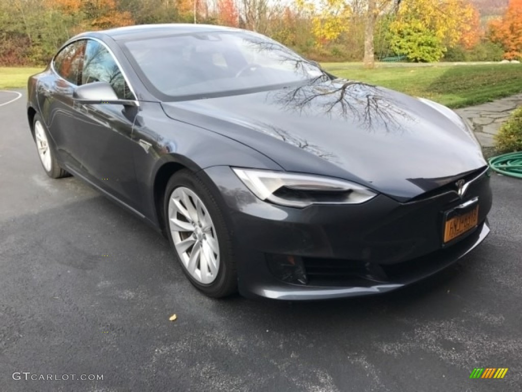 2016 Model S 75D - Midnight Silver Metallic / Black photo #1