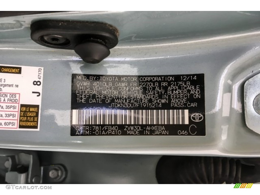 2015 Prius Two Hybrid - Nautical Blue Metallic / Dark Gray photo #22