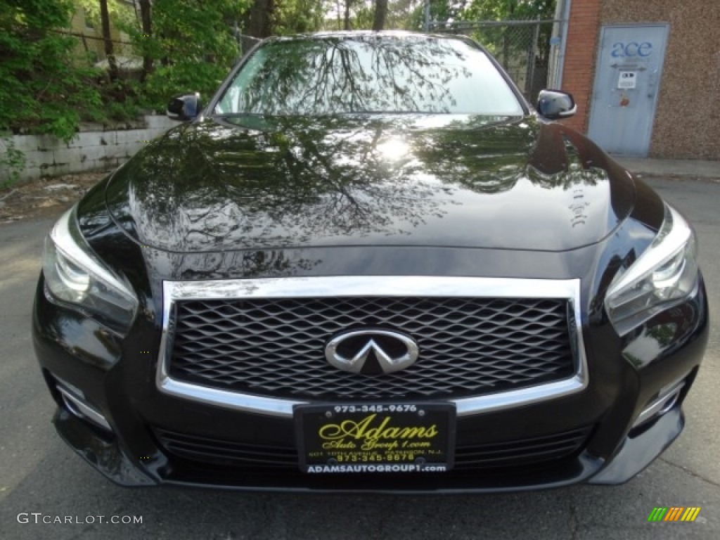 2014 Q 50 3.7 AWD Premium - Black Obsidian / Graphite photo #2