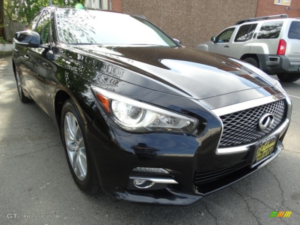 2014 Q 50 3.7 AWD Premium - Black Obsidian / Graphite photo #3
