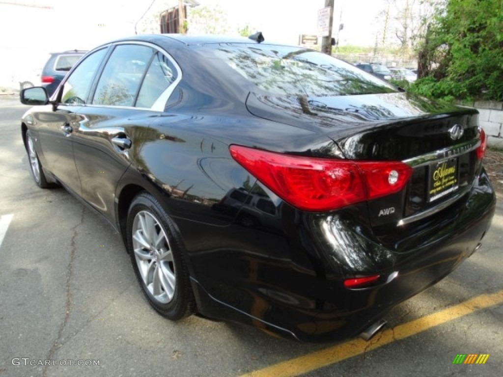 2014 Q 50 3.7 AWD Premium - Black Obsidian / Graphite photo #6