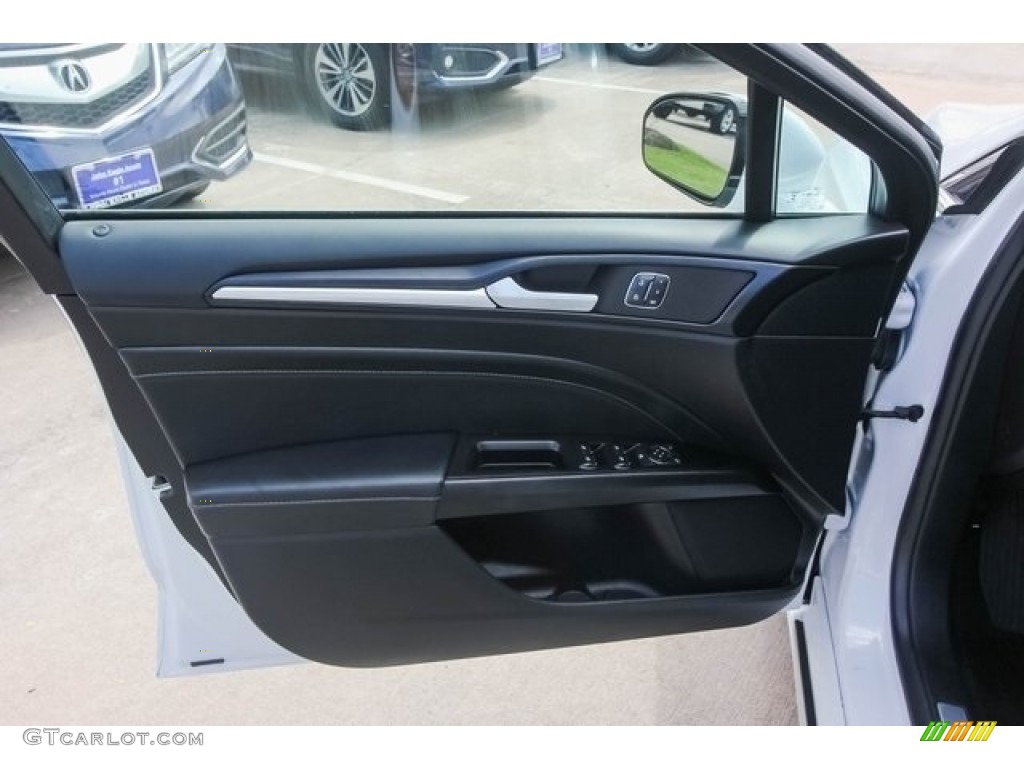 2018 Ford Fusion Titanium AWD Ebony Door Panel Photo #127960502