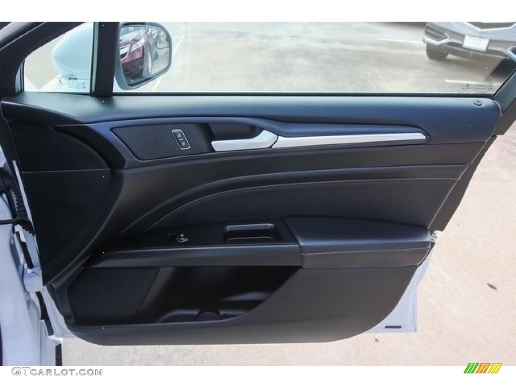 2018 Ford Fusion Titanium AWD Ebony Door Panel Photo #127960613