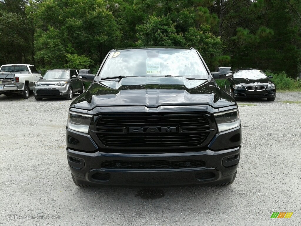 2019 1500 Big Horn Black Quad Cab 4x4 - Diamond Black Crystal Pearl / Black/Diesel Gray photo #8