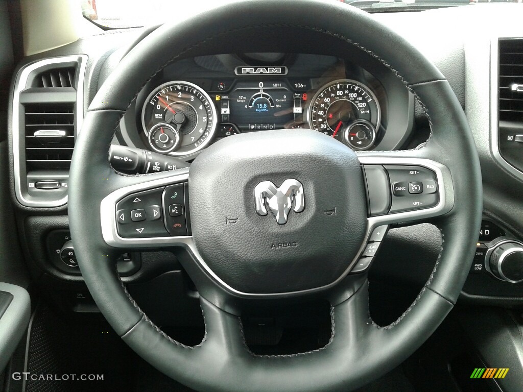 2019 1500 Big Horn Black Quad Cab 4x4 - Diamond Black Crystal Pearl / Black/Diesel Gray photo #14