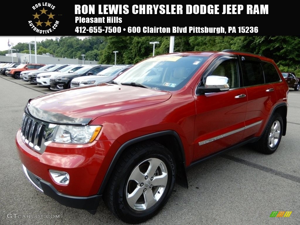 2011 Grand Cherokee Limited 4x4 - Inferno Red Crystal Pearl / Black/Light Frost Beige photo #1
