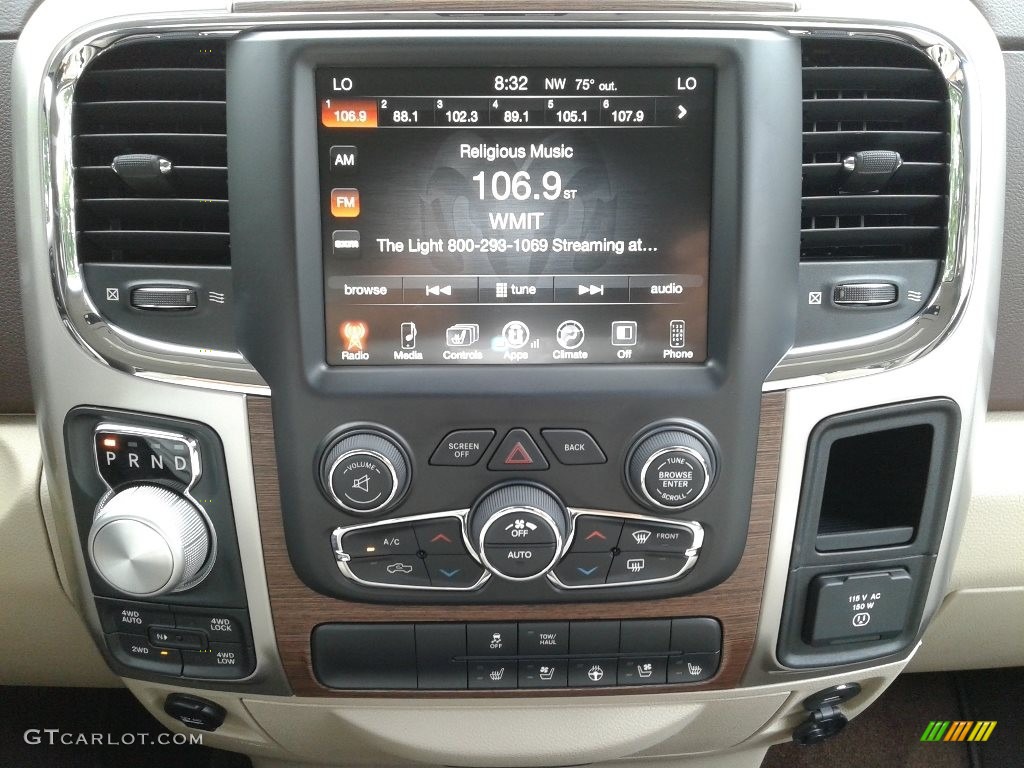 2017 1500 Laramie Crew Cab 4x4 - Brilliant Black Crystal Pearl / Canyon Brown/Light Frost Beige photo #21