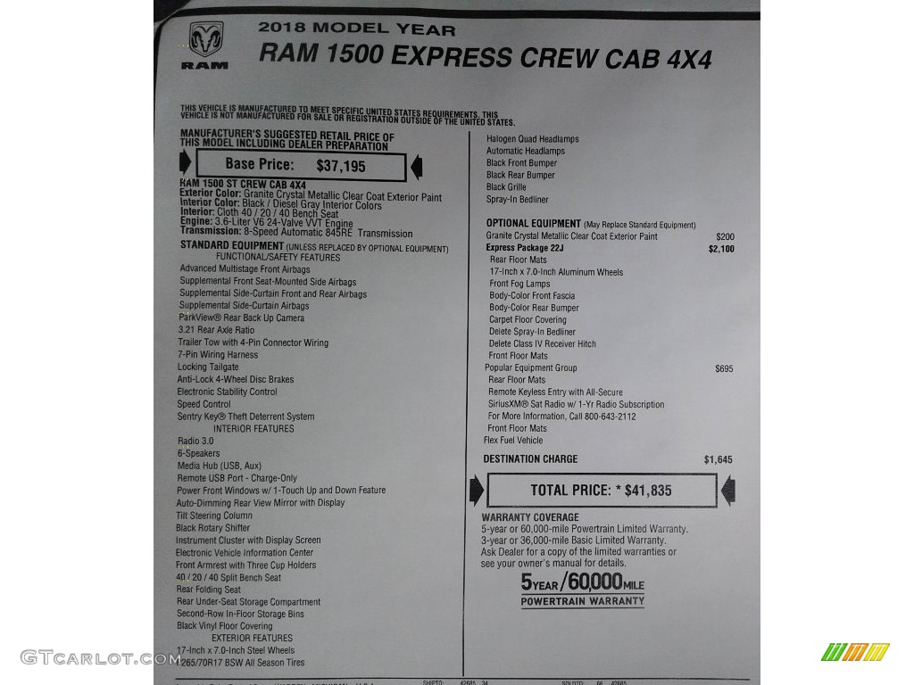 2018 1500 Express Crew Cab 4x4 - Granite Crystal Metallic / Black/Diesel Gray photo #28