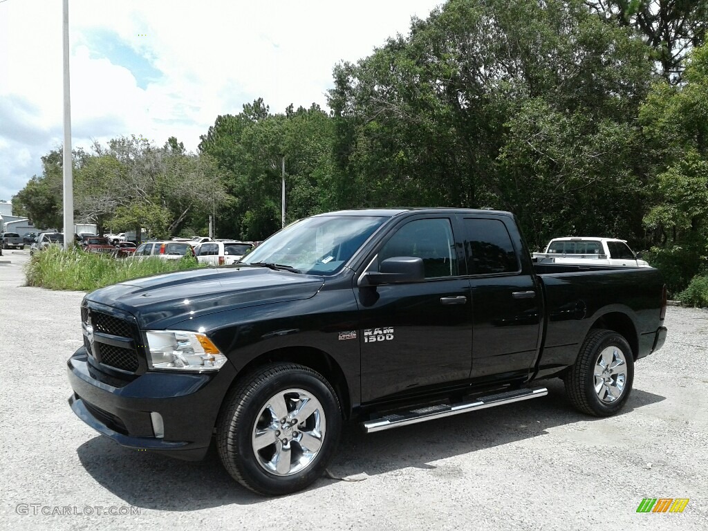 2018 1500 Express Quad Cab 4x4 - Brilliant Black Crystal Pearl / Black/Diesel Gray photo #1