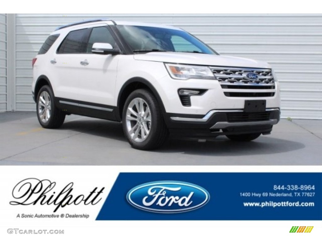 2018 Explorer Limited 4WD - White Platinum / Ebony Black photo #1