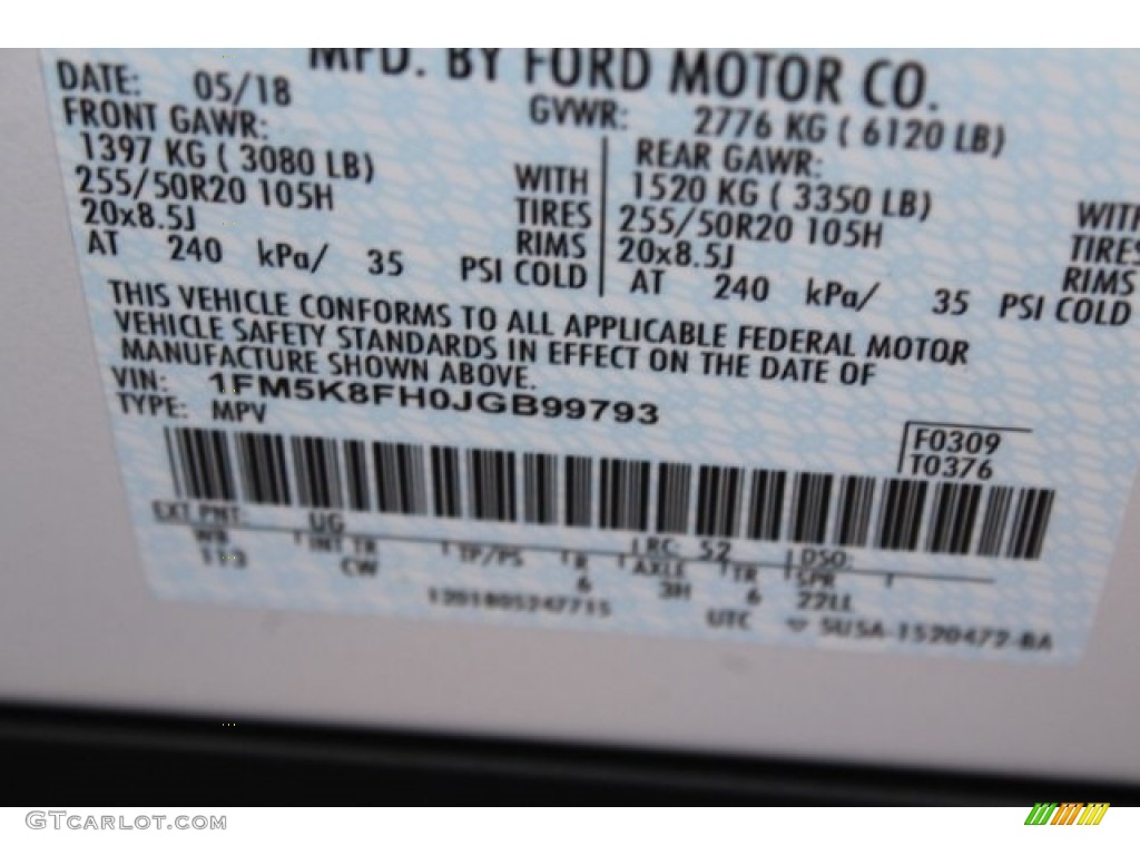 2018 Explorer Limited 4WD - White Platinum / Ebony Black photo #37