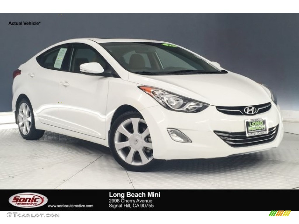 2013 Elantra Limited - Shimmering White / Beige photo #1