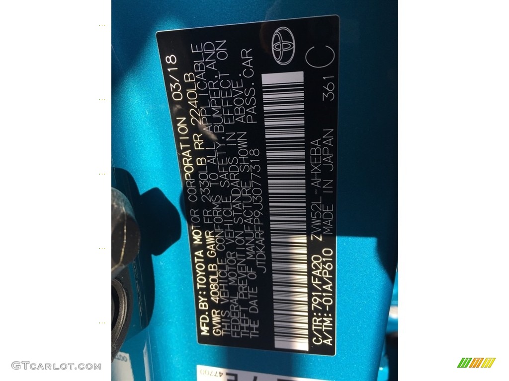 2018 Toyota Prius Prime Plus Color Code Photos
