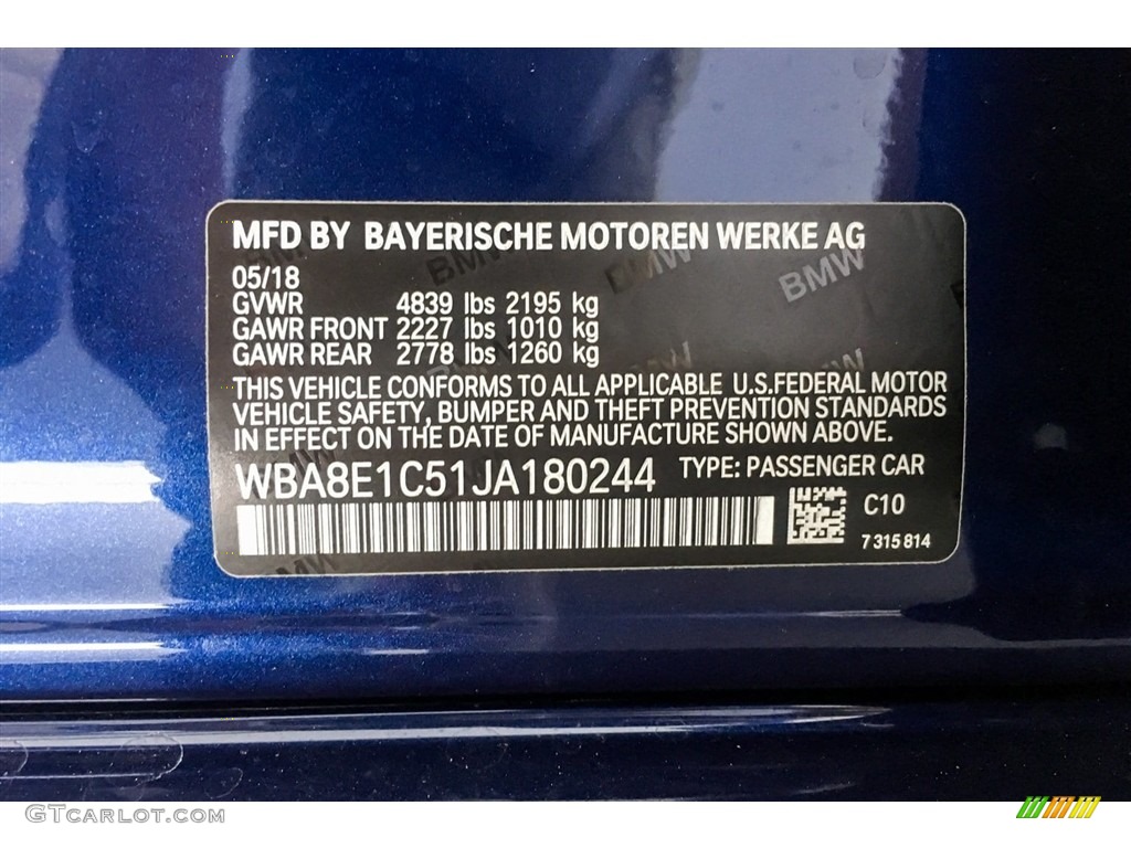 2018 3 Series 330e iPerformance Sedan - Mediterranean Blue Metallic / Oyster photo #11