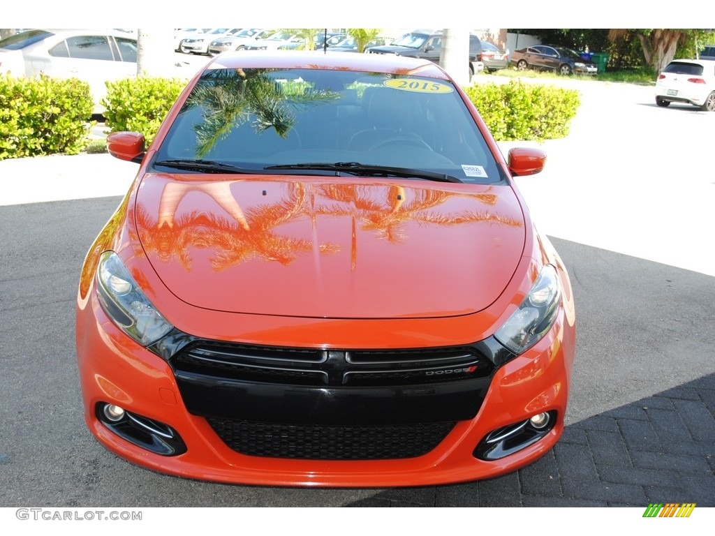 2015 Dart GT - Vitamin C / Black/Ruby Red Accent Stitching photo #3