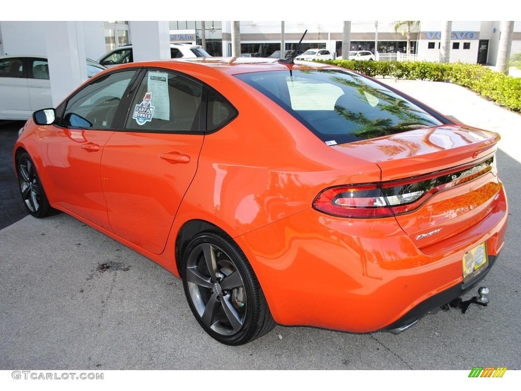 2015 Dart GT - Vitamin C / Black/Ruby Red Accent Stitching photo #6
