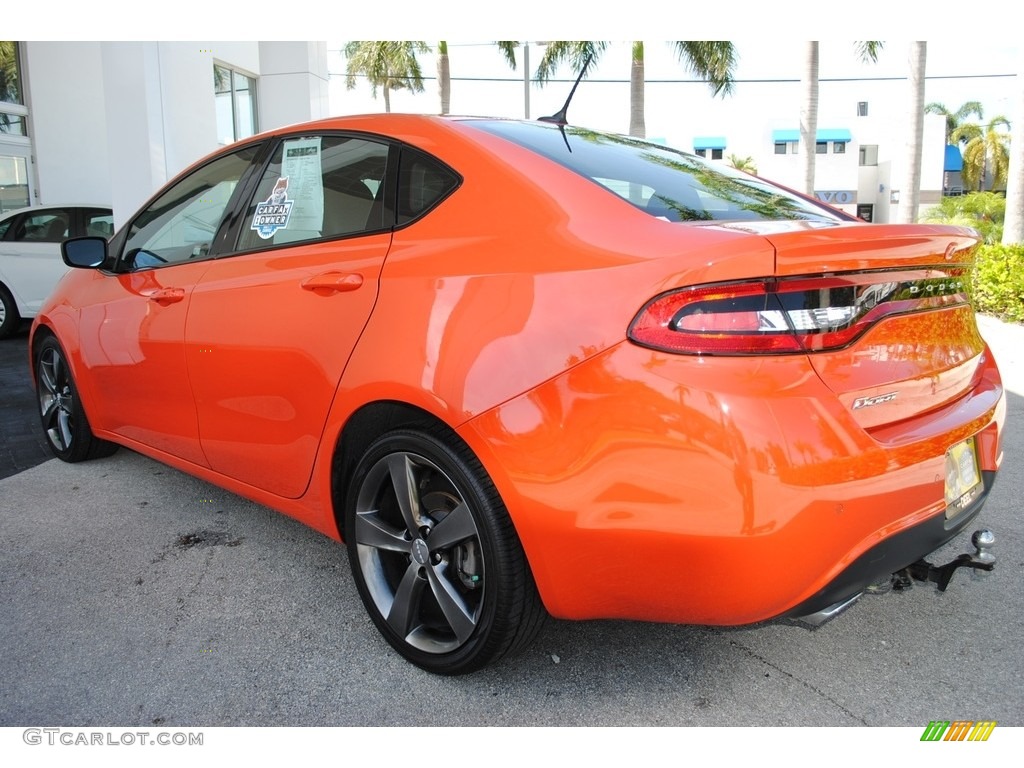 2015 Dart GT - Vitamin C / Black/Ruby Red Accent Stitching photo #7