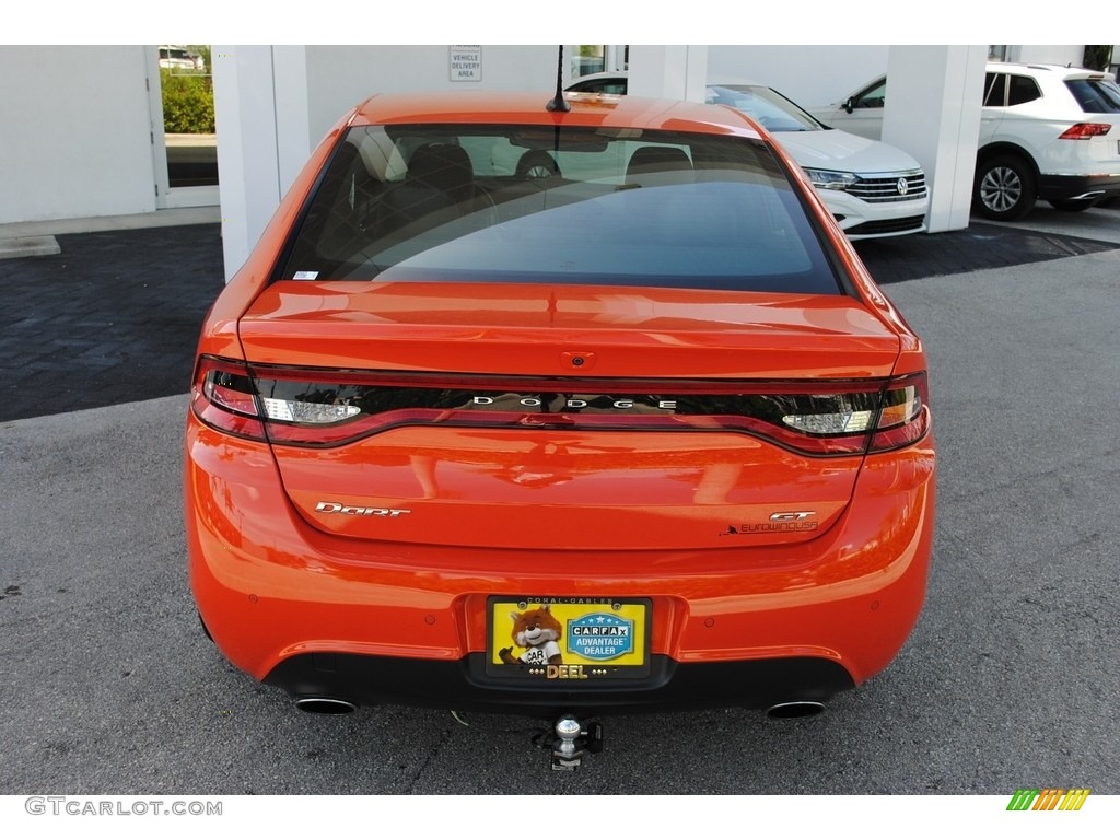 2015 Dart GT - Vitamin C / Black/Ruby Red Accent Stitching photo #8