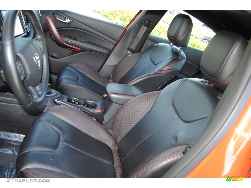 2015 Dart GT - Vitamin C / Black/Ruby Red Accent Stitching photo #14
