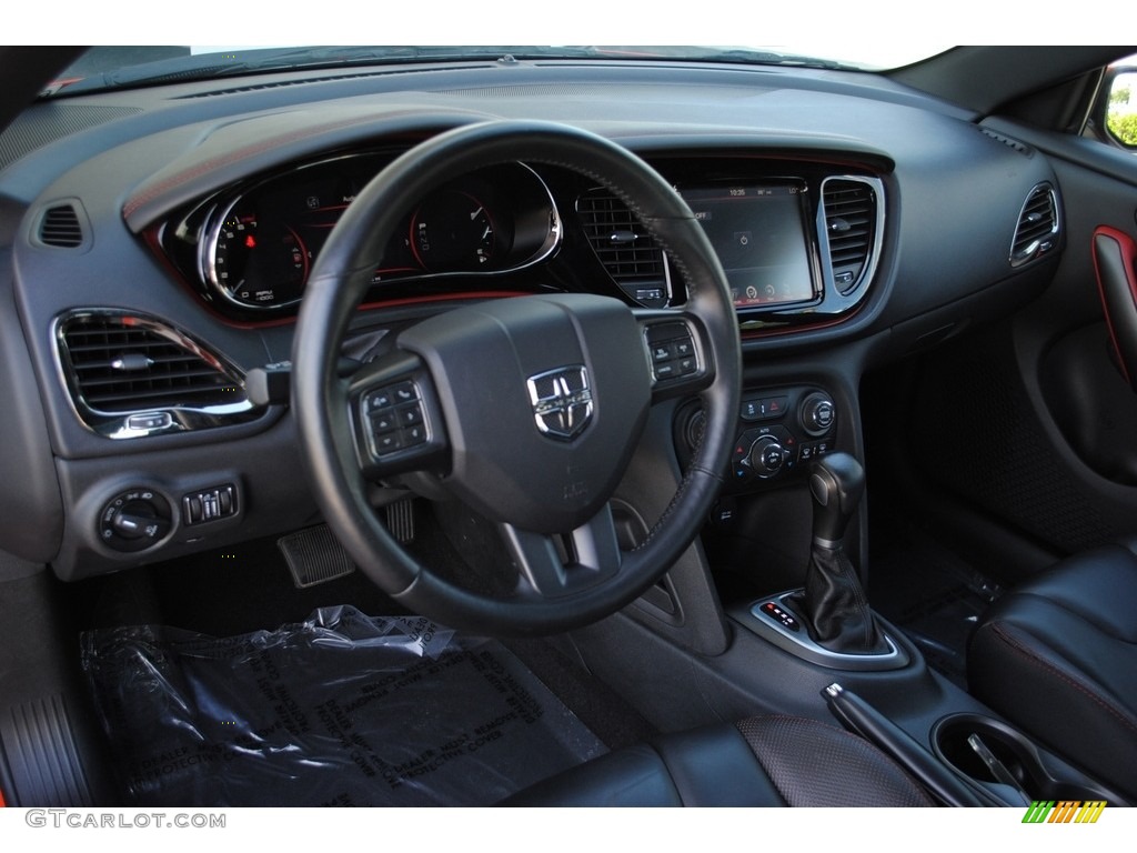 2015 Dart GT - Vitamin C / Black/Ruby Red Accent Stitching photo #16