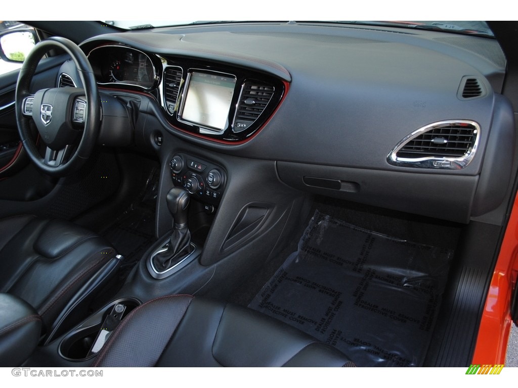 2015 Dart GT - Vitamin C / Black/Ruby Red Accent Stitching photo #19
