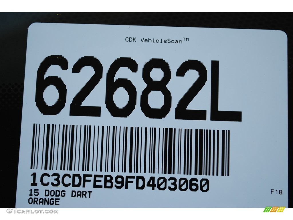 2015 Dart GT - Vitamin C / Black/Ruby Red Accent Stitching photo #20