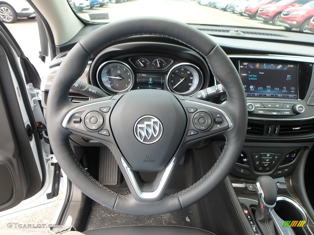 2019 Buick Envision Essence AWD Ebony Steering Wheel Photo #128010304