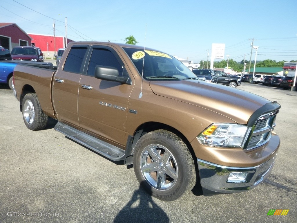 2012 Ram 1500 SLT Quad Cab 4x4 - Saddle Brown Pearl / Dark Slate Gray/Medium Graystone photo #7