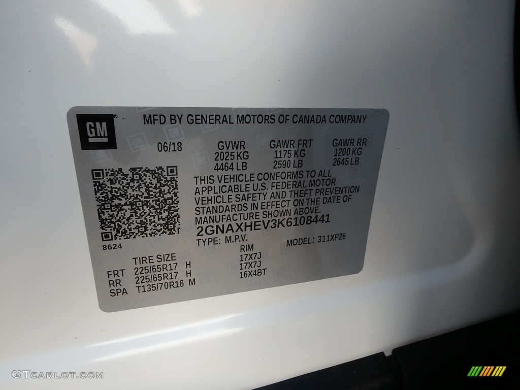 2019 Equinox LS - Summit White / Medium Ash Gray photo #15