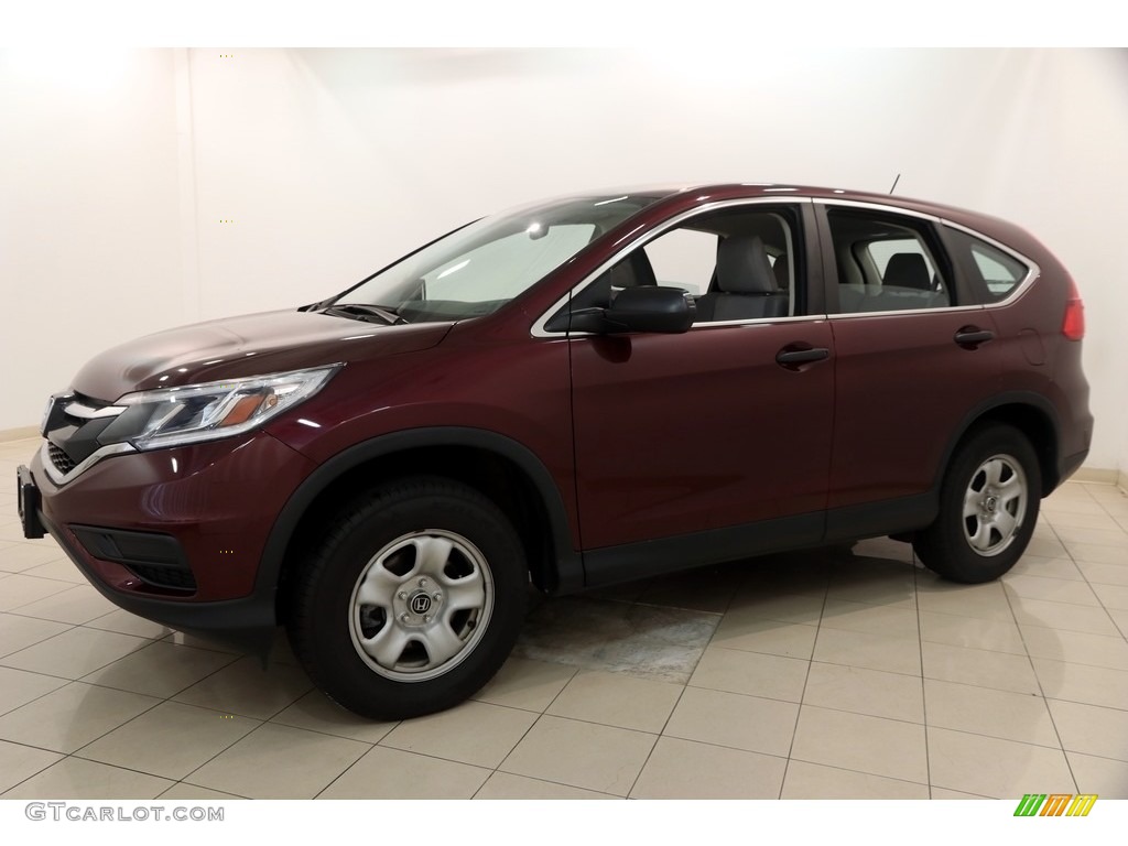 2015 CR-V LX AWD - Basque Red Pearl II / Gray photo #3