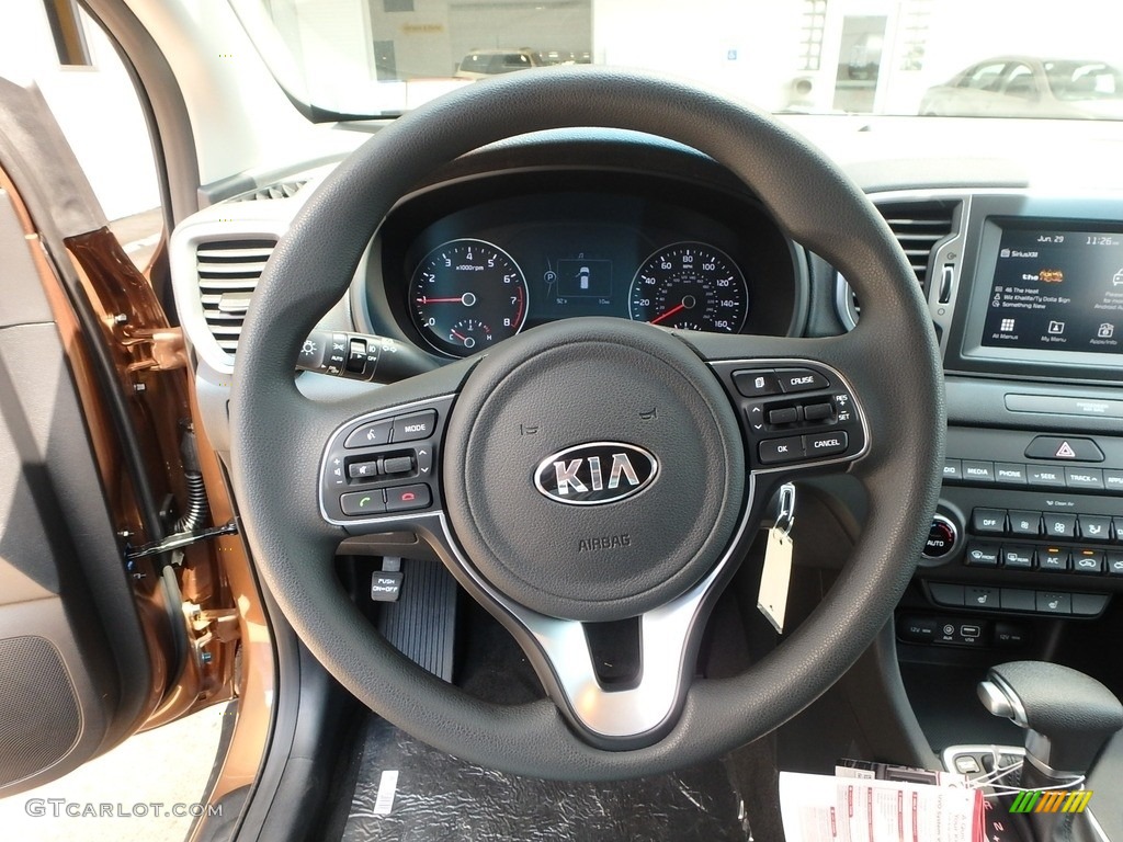 2019 Kia Sportage LX AWD Black Steering Wheel Photo #128020348