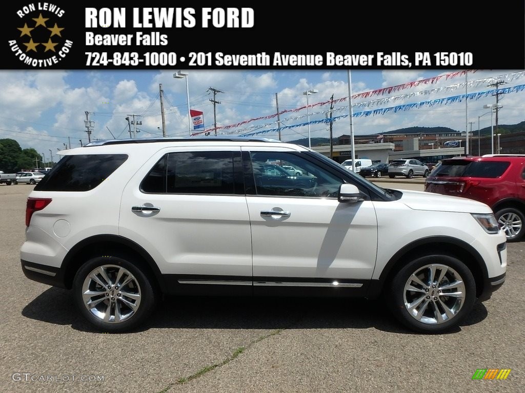 2018 Explorer Limited 4WD - White Platinum / Ebony Black photo #1