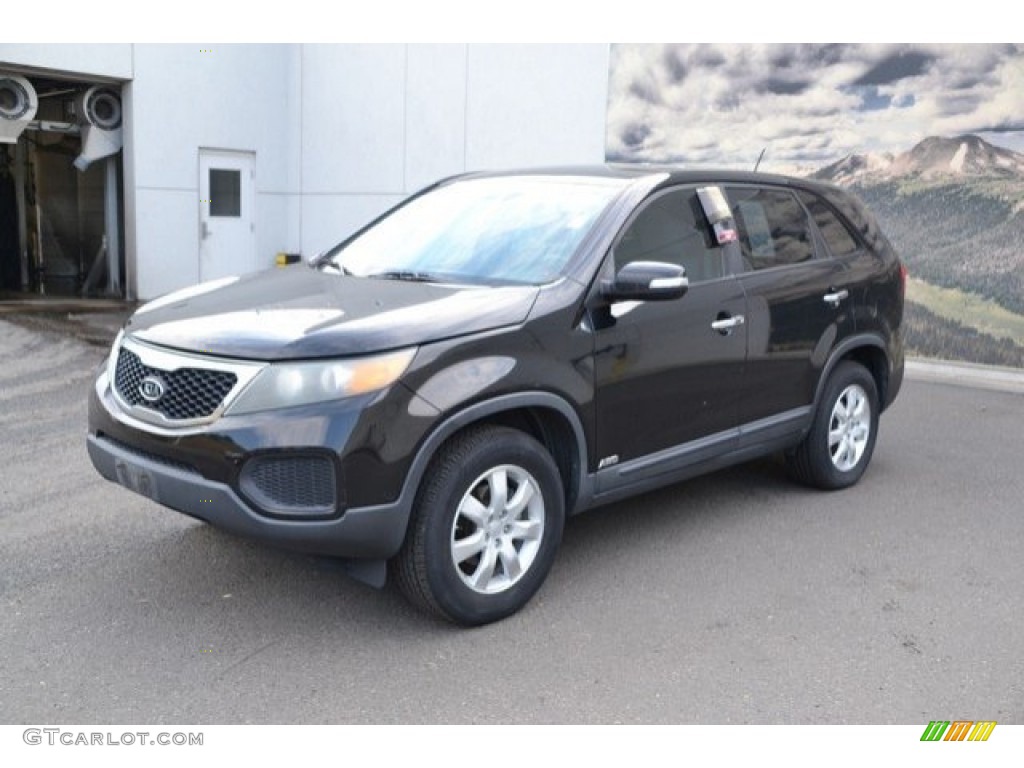 2011 Sorento LX AWD - Ebony Black / Gray photo #2