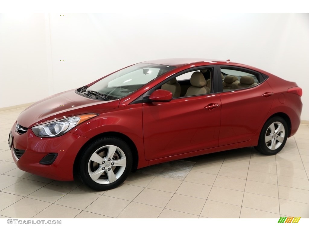 2011 Elantra GLS - Red Allure / Beige photo #3