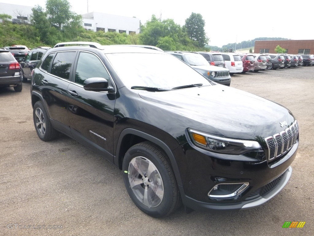 Diamond Black Crystal Pearl 2019 Jeep Cherokee Limited 4x4 Exterior Photo #128040841