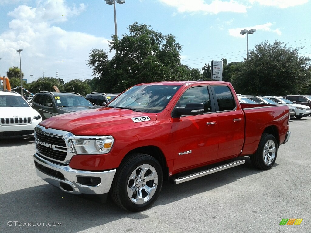 2019 1500 Big Horn Quad Cab - Flame Red / Mountain Brown/Light Frost Beige photo #1