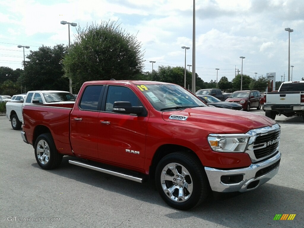 2019 1500 Big Horn Quad Cab - Flame Red / Mountain Brown/Light Frost Beige photo #7