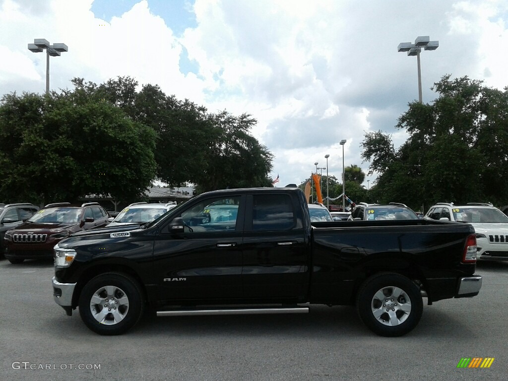 2019 1500 Big Horn Quad Cab - Diamond Black Crystal Pearl / Mountain Brown/Light Frost Beige photo #3