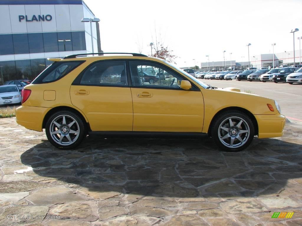 2003 Impreza WRX Wagon - Sonic Yellow / Black photo #8
