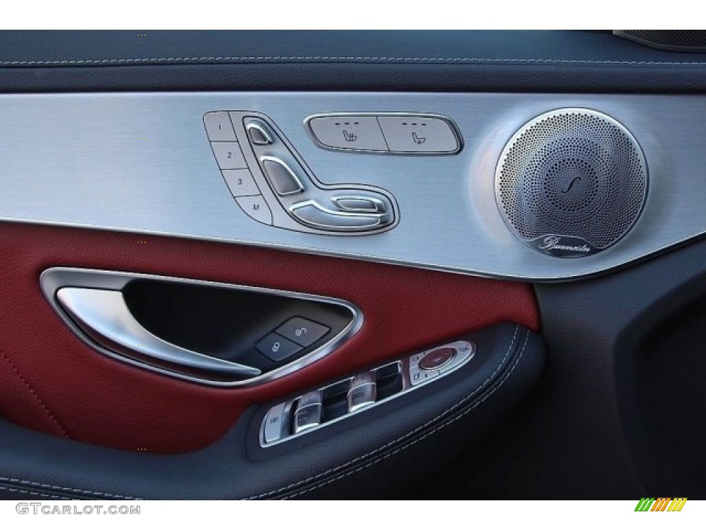 2018 Mercedes-Benz C 43 AMG 4Matic Sedan Cranberry Red/Black Door Panel Photo #128063339
