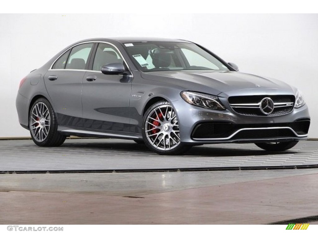 2018 C 63 S AMG Sedan - Selenite Grey Metallic / Red Pepper/Black photo #1